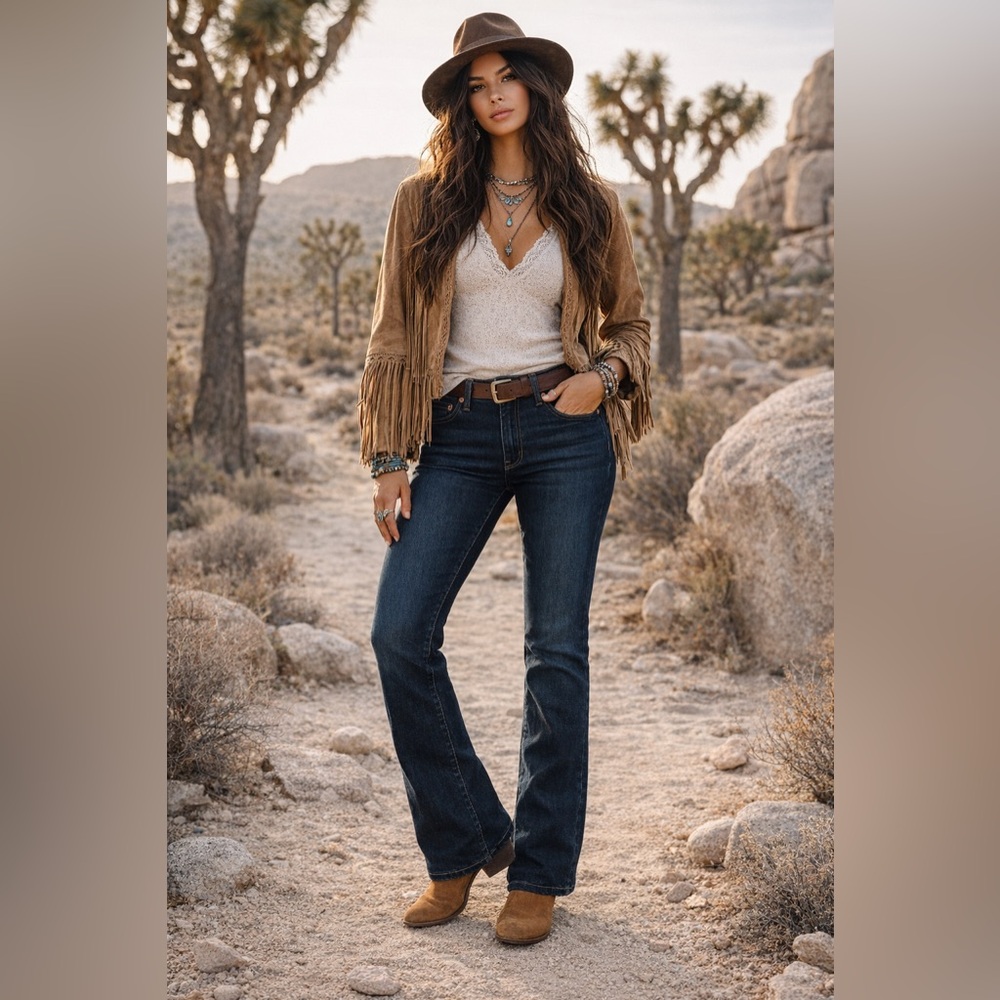 Lucky Brand Dark Wash Bootcut Jeans - Deep Blue low rise y2k